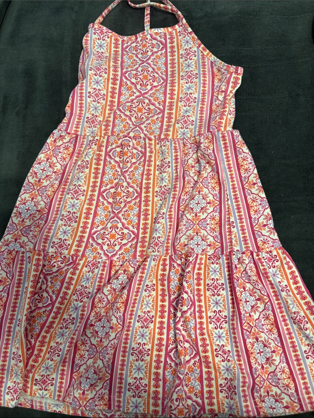 The Children's Place Pink and Orange Striped Halter Sundress